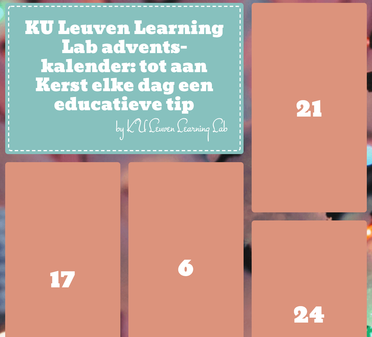 Adventskalender met educatieve tips